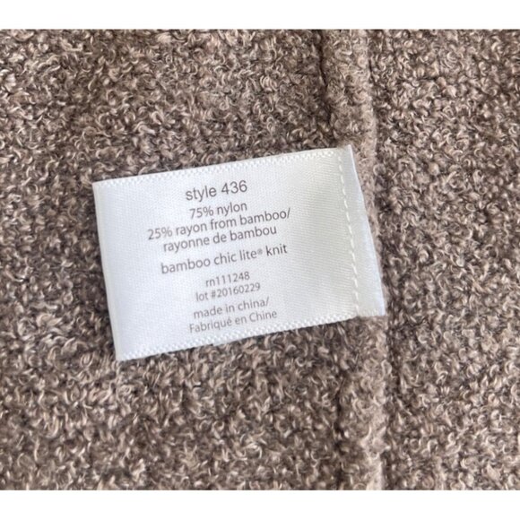 Barefoot Dreams Bamboo Chic Lite Knit Open Front Cardigan L/XL Brown Draped - Picture 5 of 8